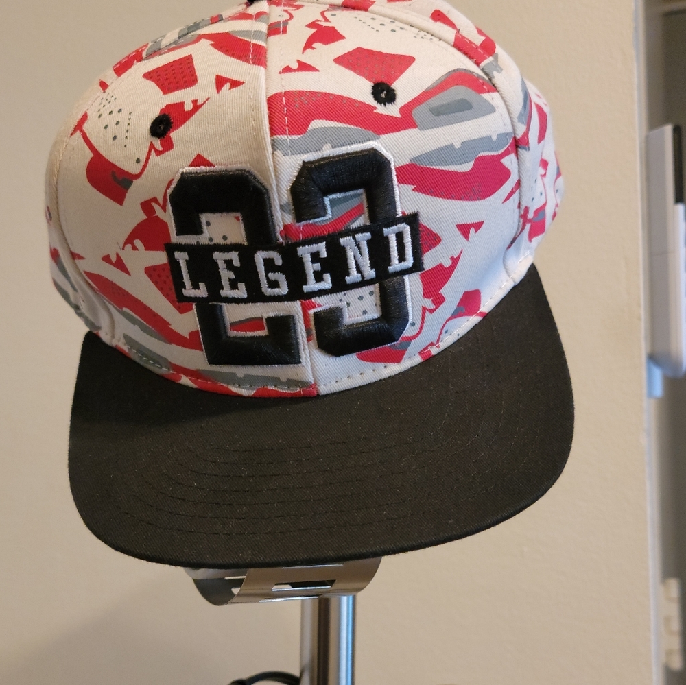 Baseball Cap, adjustable red, white and Black